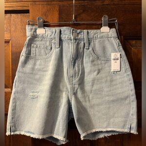 Old Navy Girls Denim Jean Shorts 14 slim slouchy straight NEW